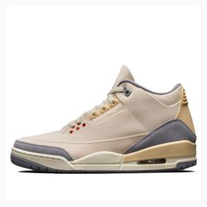 Beige Nike Retro Muslin Basketball Shoes Men's Air Jordan 3 | JD-071NA