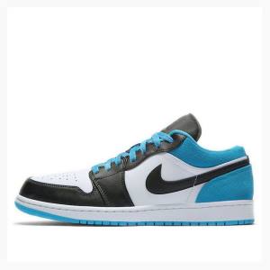 Black / Blue Nike Low SE Laser Sneakers Men's Air Jordan 1 | JD-918RX