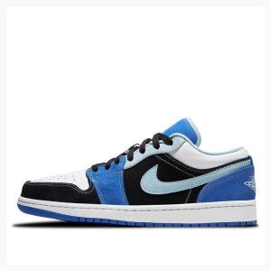 Black / Blue Nike Low SE 'Racer Blue' Sneakers Men's Air Jordan 1 | JD-391LD