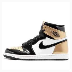 Black / Gold Nike Retro High OG NRG Basketball Shoes Men's Air Jordan 1 | JD-971YC