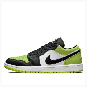 Black / Green Nike Low Snakeskin Vivid Sneakers Women's Air Jordan 1 | JD-804ND