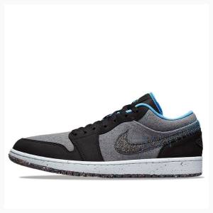 Black / Grey Nike Low Crater Sneakers Men's Air Jordan 1 | JD-209GI