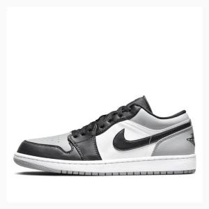 Black / Grey Nike Retro Low Shadow Toe Sneakers Men's Air Jordan 1 | JD-654AN