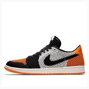 Black / Grey / Orange Nike Retro Low Flyknit Shattered Backboard Sneakers Men's Air Jordan 1 | JD-806QF