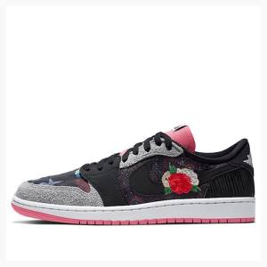 Black / Grey / Rose Nike Low OG CNY Chine New Year Sneakers Men's Air Jordan 1 | JD-239HO