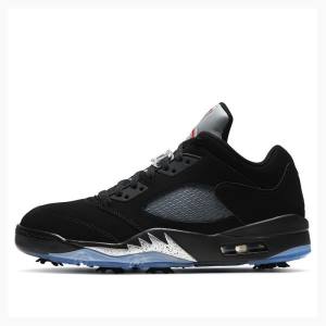 Black Nike Low Golf Sneakers Men's Air Jordan 5 | JD-436MQ