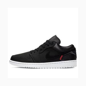 Black Nike Low PSG JORDAN LEGACY Sneakers Men's Air Jordan 1 | JD-906MU