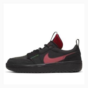 Black Nike Low React Fearless Sneakers Men's Air Jordan 1 | JD-654BO