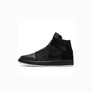 Black Nike Mid Basketball Shoes Women's Air Jordan 1 | JD-912PO