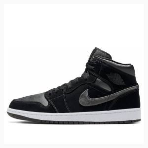 Black Nike Mid SE Basketball Shoes Men's Air Jordan 1 | JD-687ZQ