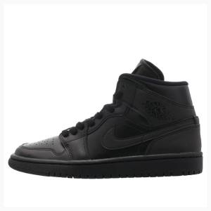 Black Nike Mid Triple Basketball Shoes Women's Air Jordan 1 | JD-213RQ