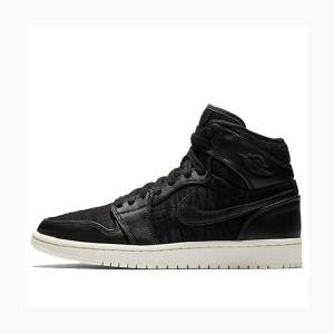 Black Nike Retro HI PRM Sail Basketball Shoes Women's Air Jordan 1 | JD-329WV