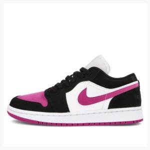 Black / Purple Nike Low Cactus Flower Sneakers Women's Air Jordan 1 | JD-623PG