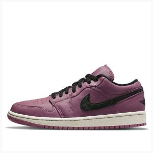 Black / Purple Nike Low Magenta Sneakers Women's Air Jordan 1 | JD-984HB