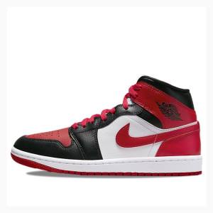 Black / Red Nike Mid Basketball Shoes Women's Air Jordan 1 | JD-670FU