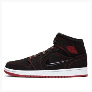 Black / Red Nike Mid Fearless – Gym Basketball Shoes Men's Air Jordan 1 | JD-152CD