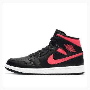 Black / Red Nike Mid Siren Basketball Shoes Women's Air Jordan 1 | JD-275JE