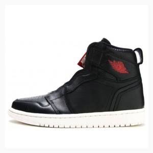 Black / Red Nike Retro High Zip 'Black' Phantom-Gym Basketball Shoes Women's Air Jordan 1 | JD-638IW