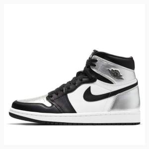 Black / Silver Nike High OG Basketball Shoes Women's Air Jordan 1 | JD-094ME