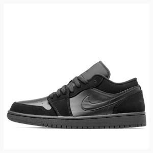 Black / Silver Nike Retro Low Sneakers Men's Air Jordan 1 | JD-417GZ