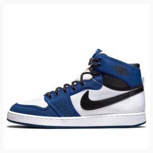 Black / White / Blue Nike KO Storm Basketball Shoes Men's Air Jordan 1 | JD-415MV