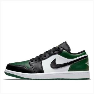 Black / White / Green Nike Retro Low Sneakers Men's Air Jordan 1 | JD-502IF