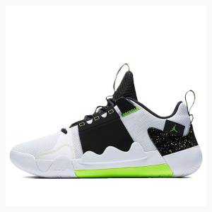 Black / White / Green Nike Zoom Zero Gravity Basketball Shoes Men's Air Jordan | JD-736NB