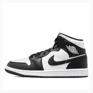 Black / White Nike Mid Split Basketball Shoes Women's Air Jordan 1 | JD-451JF