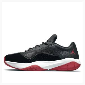 Black / White / Red Nike CMFT Low 'Bred' Gym Sneakers Men's Air Jordan 11 | JD-284WI