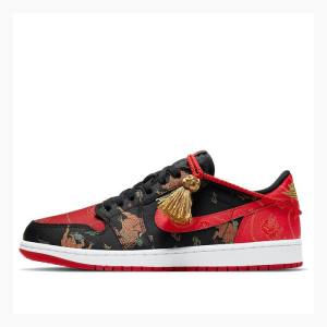 Black / White / Red Nike Low OG Chinese New Year Sneakers Men's Air Jordan 1 | JD-027ZF