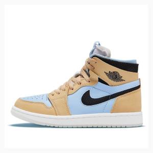 Blue / Beige Nike Zoom Air CMFT 'Sesame' Basketball Shoes Women's Air Jordan 1 | JD-172HV