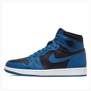 Blue / Black Nike Retro High OG Dark Marina Basketball Shoes Men's Air Jordan 1 | JD-075CE