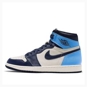 Blue / Black Nike Retro High OG UNC – Obsidian Basketball Shoes Men's Air Jordan 1 | JD-918MW