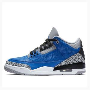 Blue / Grey Nike Retro Varsity Royal Basketball Shoes Men's Air Jordan 3 | JD-351ID