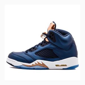 Blue Nike Retro Bronze Basketball Shoes Men's Air Jordan 5 | JD-437EB