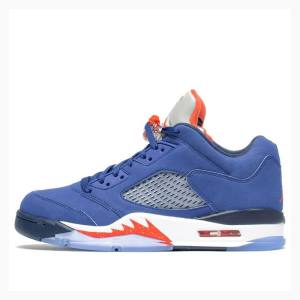 Blue Nike Retro Low Knicks Sneakers Men's Air Jordan 5 | JD-850YB