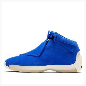 Blue Nike Retro Suede Basketball Shoes Men's Air Jordan 18 | JD-672RK