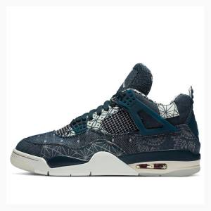 Blue / Red Nike Retro SE Deep Ocean Sashiko Basketball Shoes Men's Air Jordan 4 | JD-461PO