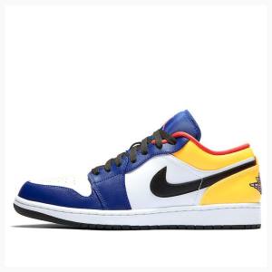 Blue / Yellow Nike Retro Low Sneakers Men's Air Jordan 1 | JD-780WR