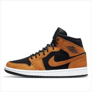 Brown Nike Mid SE Desert Ochre Basketball Shoes Women's Air Jordan 1 | JD-931GR