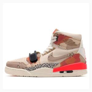 Brown / Red Nike Legacy 312 Sail Desert Camo Infrared Basketball Shoes Men's Air Jordan | JD-451XP