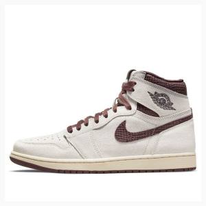 Brown / White Nike High OG A Ma Maniere Basketball Shoes Men's Air Jordan 1 | JD-368EG