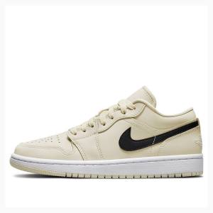 Cream / Black Nike Low Creamy Coconut Milk Sneakers Women's Air Jordan 1 | JD-654HQ