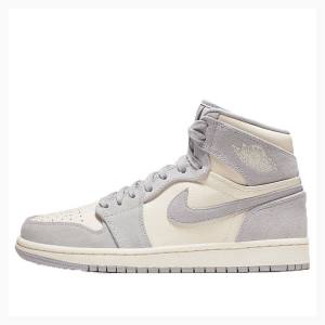 Cream / Blue Nike Retro HI PRM Pale Ivory Basketball Shoes Women's Air Jordan 1 | JD-923OC