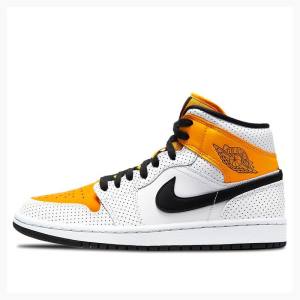 Gold / Black Nike Mid Perforated – Basketball Shoes Women's Air Jordan 1 | JD-614UT