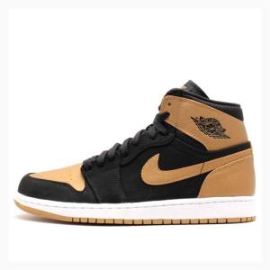 Gold / Black Nike Retro High Melo Basketball Shoes Men's Air Jordan 1 | JD-195YQ