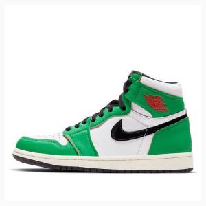 Green / Black Nike High OG Lucky Basketball Shoes Women's Air Jordan 1 | JD-584GV