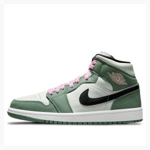 Green / Black Nike Mid SE 'Dutch Green' (W) Basketball Shoes Women's Air Jordan 1 | JD-147JQ