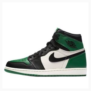 Green / Black Nike Retro High OG Pine Basketball Shoes Men's Air Jordan 1 | JD-518DN