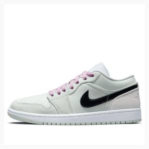 Green / Black / Purple Nike Low SE Barely Green Sneakers Women's Air Jordan 1 | JD-497GH